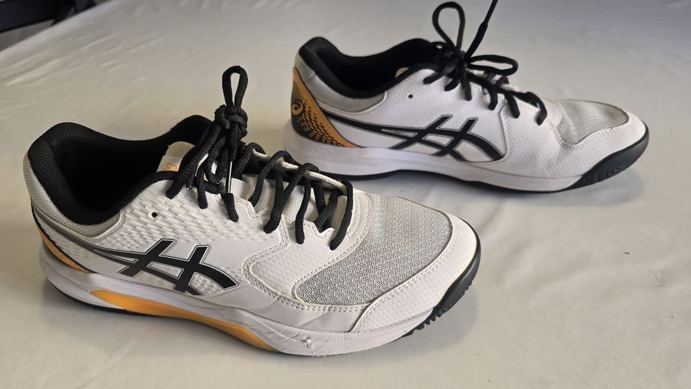 Asics Padel Gel Dedicate 8 ténis 42.5 branco laranja sapatilhas homem