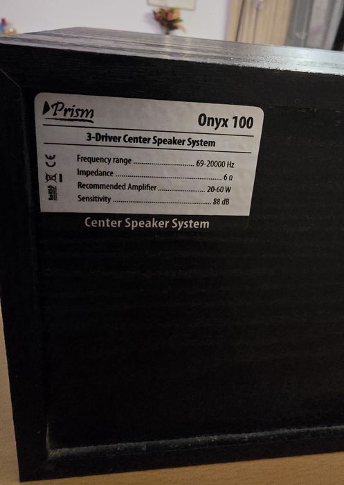 Kolumny podłogowe Vido 8 ohm plus głośnik centralny prism onyx 100