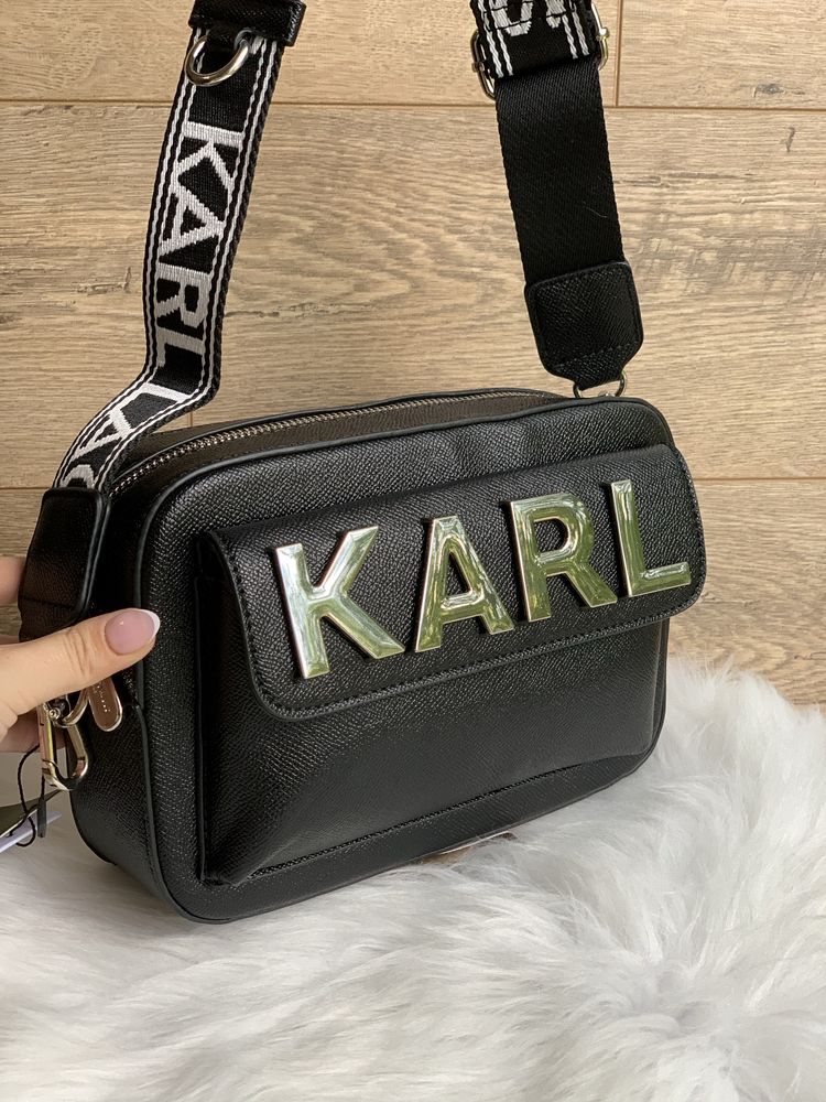 Сумка кроссбоді Карл Лагерфельд Karl Lagerfeld чорна