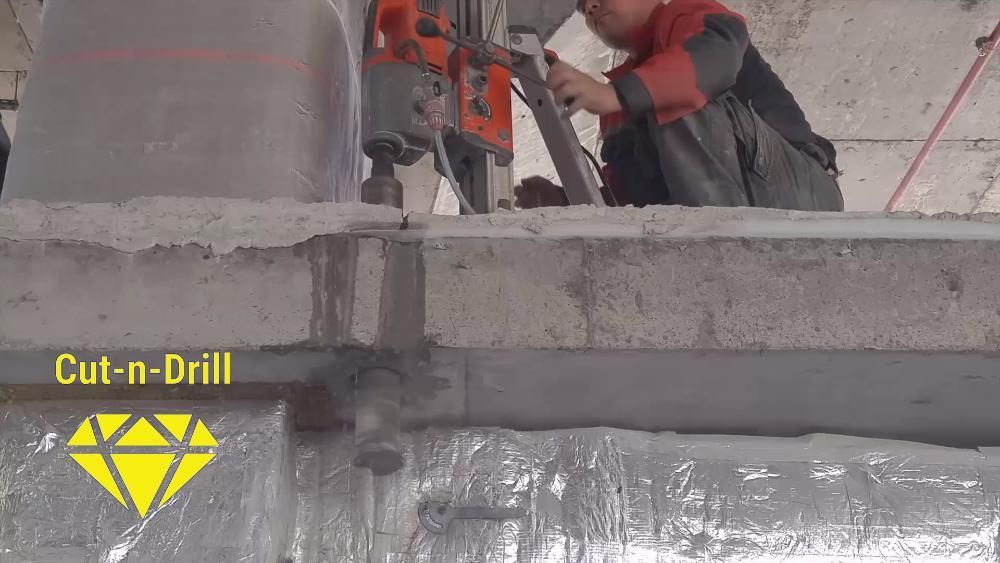 Алмазное сверление (бурение) отверстий в железобетоне буте кирпиче