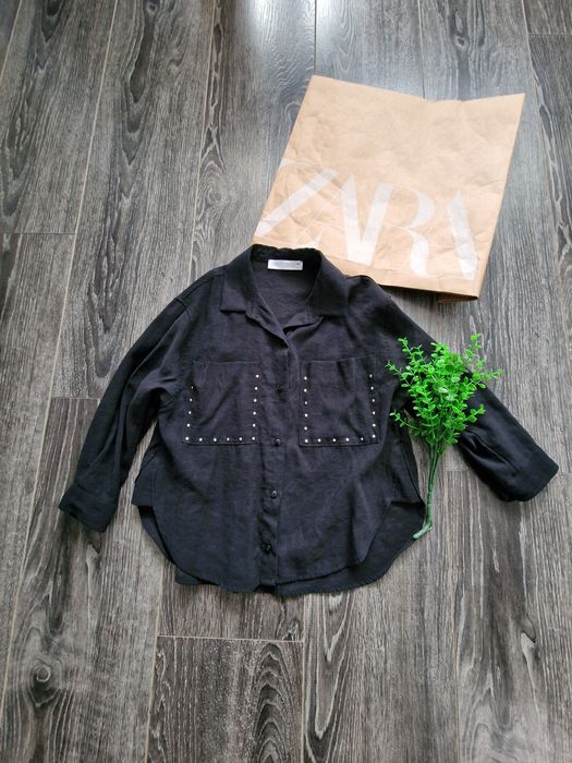 Koszula oversize z cekinami Zara r. 122 rock