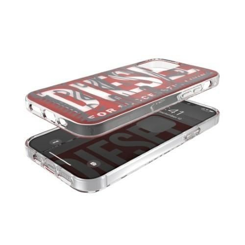 Etui Diesel Snap Case Clear Aop do iPhone 12/12 Pro - Czerwono-Szary