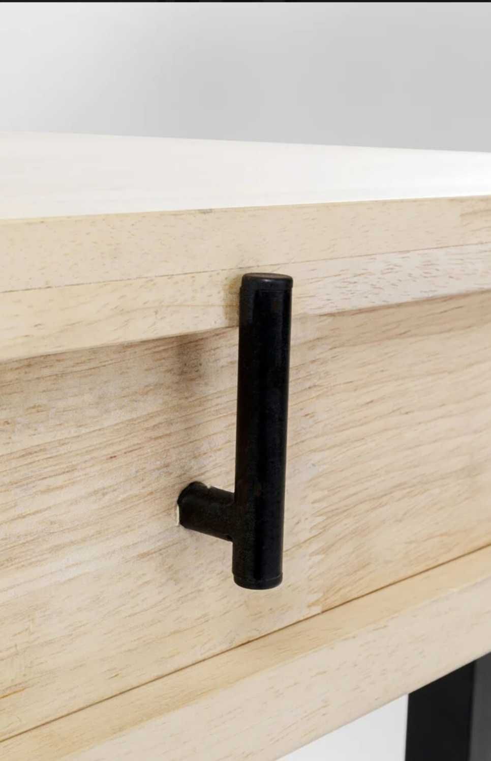 Kare design biurko COPENHAGEN 130X60 cm naturalne - nogi czarne
