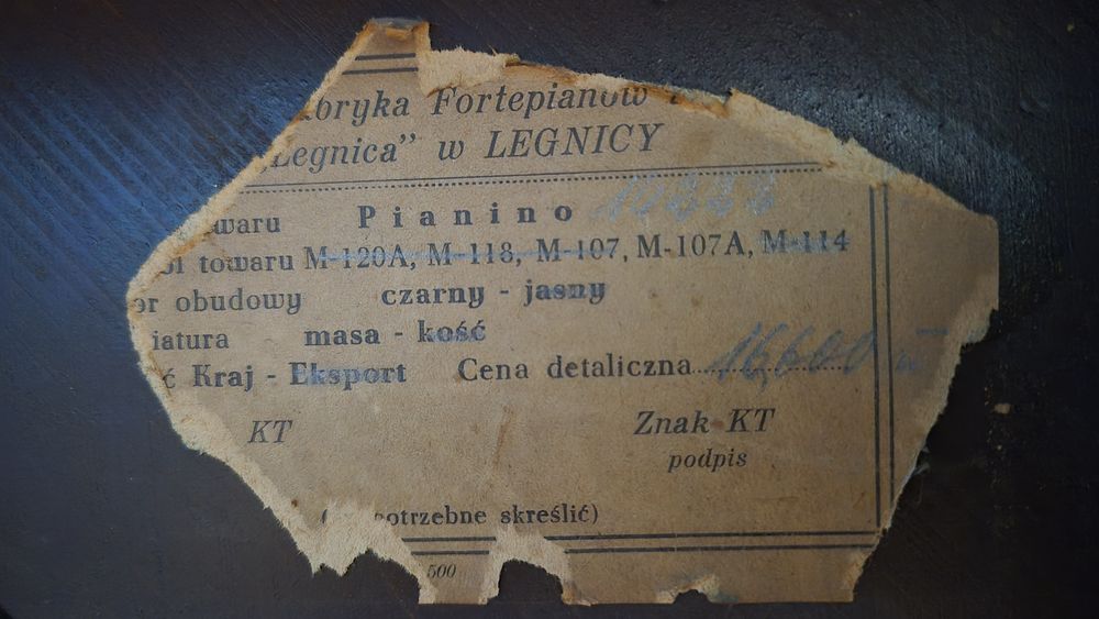 Pianino Legnica czarna stan oryginał ocena przez eksperta ars polonica