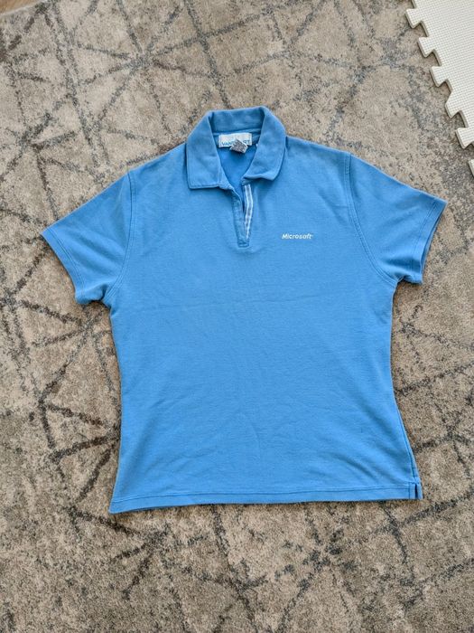 Koszulka polo z logiem Microsoft niebieska
