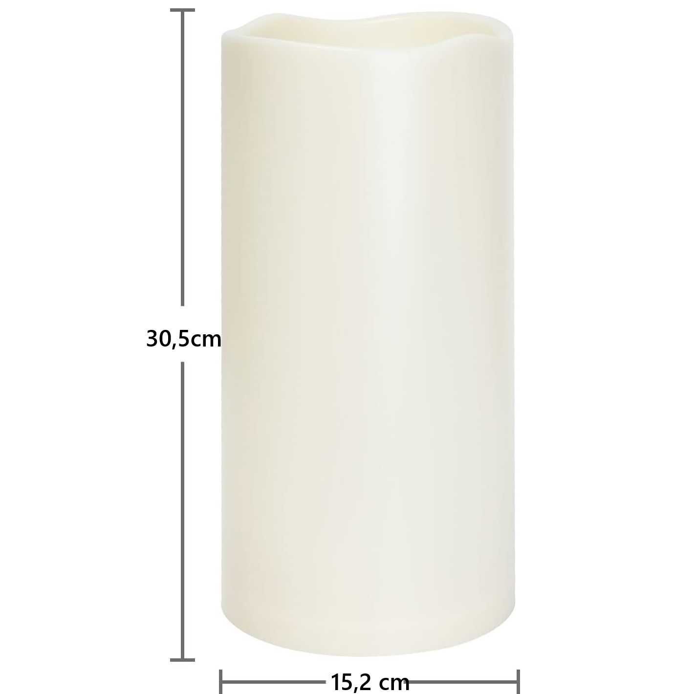 Homemory duża świeca LED zewnętrzna 15,2x30,5 cm, timer 6h