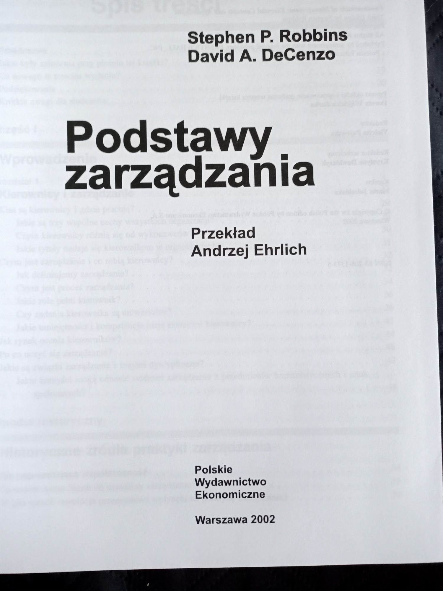 Podstawy zarządzania Stephen Robbins DeCenzo
