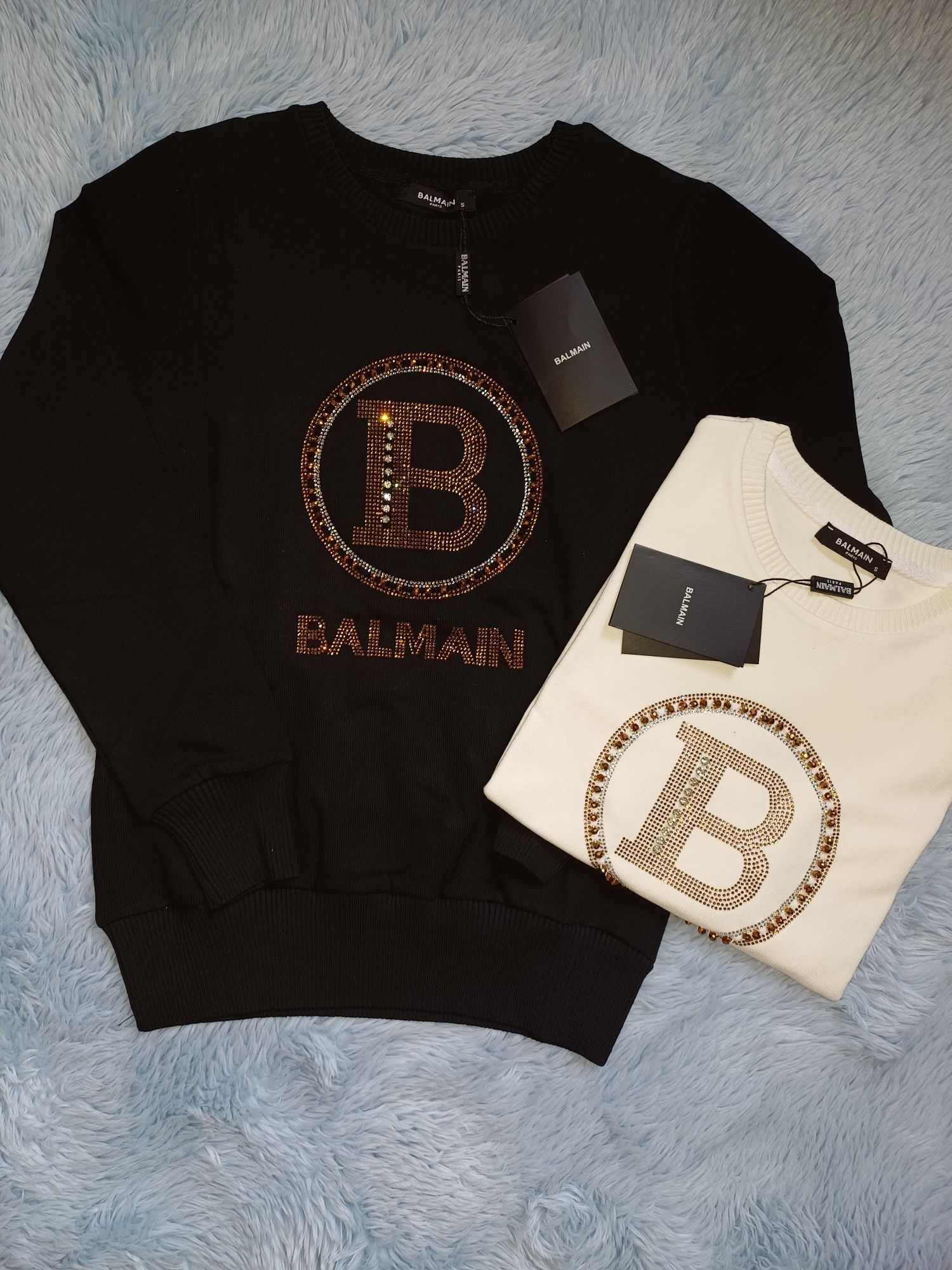 Wyprzedaż Nowe damskie sweterki balmain czarne s m l xl