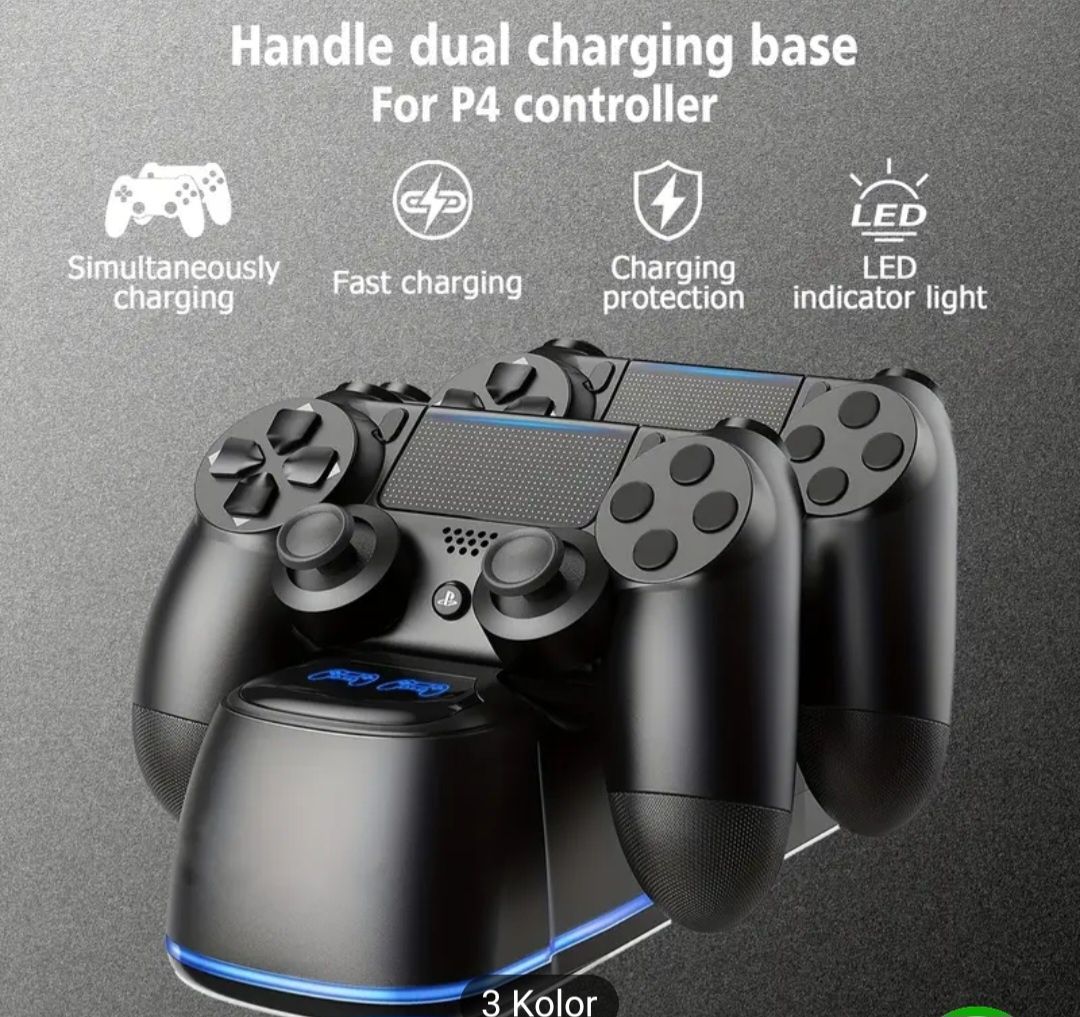 Podwójna stacją do ładowania pada kontrolera PS 4.