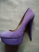 Замшеві фіолетові туфлі 37 розмір