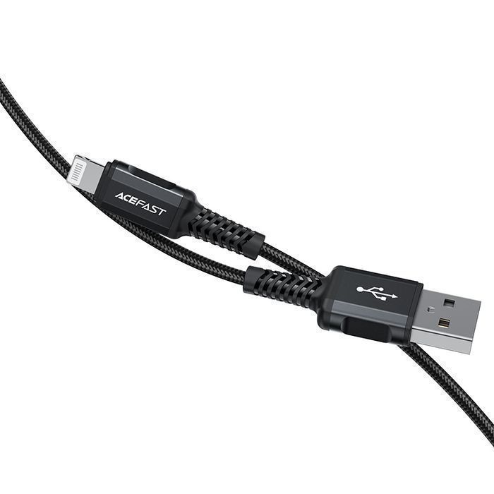 Kabel USB - Lightning Acefast 1,8M, 2,4A, Czarny, MFi