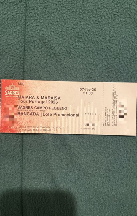 Vendo 1 bilhete da maiara e maraiasa no precinho!