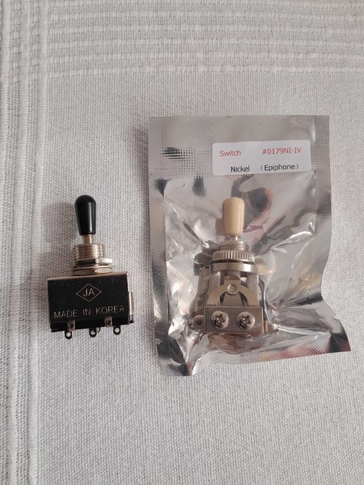 Trójdrożny przełącznik do gitary, kolor gałki czarny lub kość słoniowa