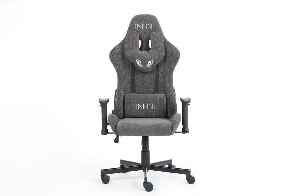 Темно-сіре ігрове крісло з тканини INFINI Luxor Dark Gray