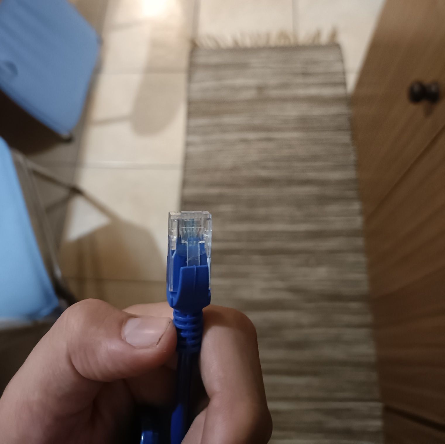 Cabo de rede de internet de 1000 Mbps de 1 metro cor azul