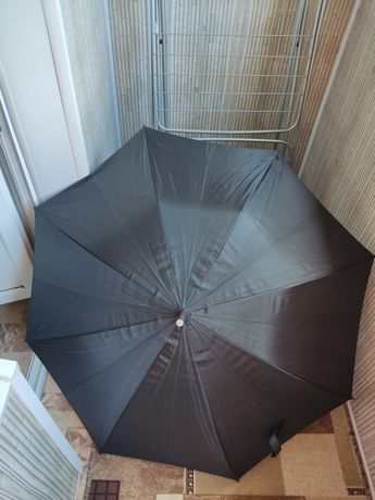 Зонт трость полуавтомат чёрный парасолька