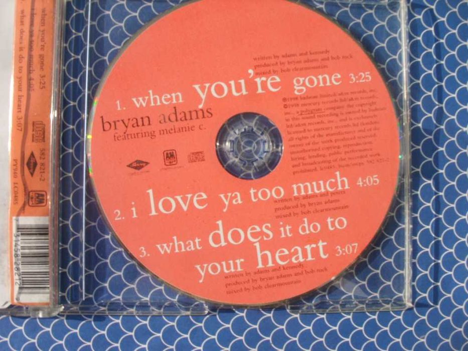 Rock singiel CD;Brian Adams --When youre, 1998 rok.