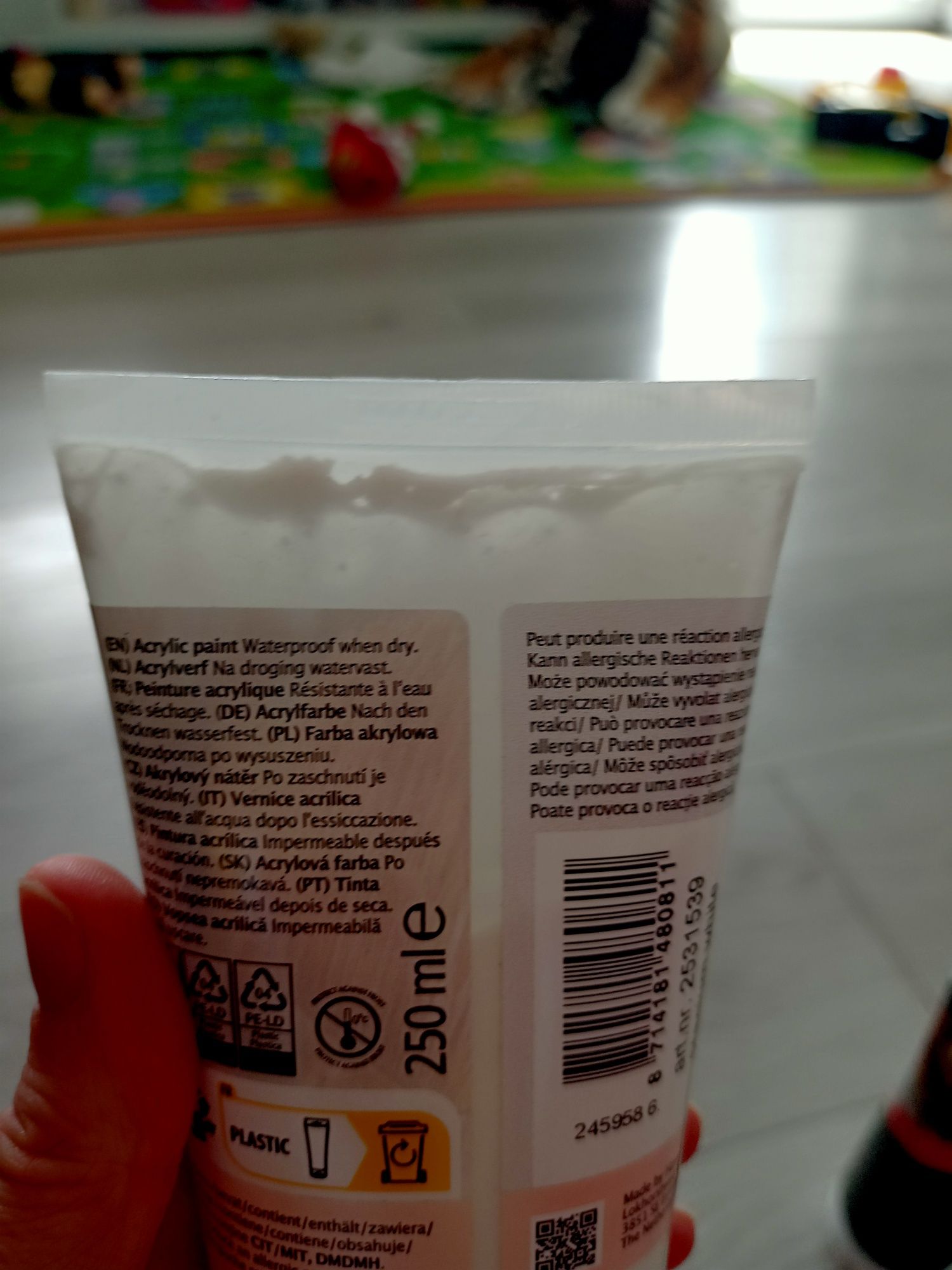FARBA AKRYLOWA AKRYLOWE 250ml kolor czarny, biały malowanie pędzel