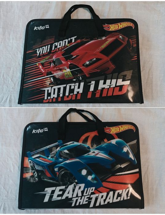 Папка-портфель на близкавці Kite Hot wheels А4 для дошколярика, праці