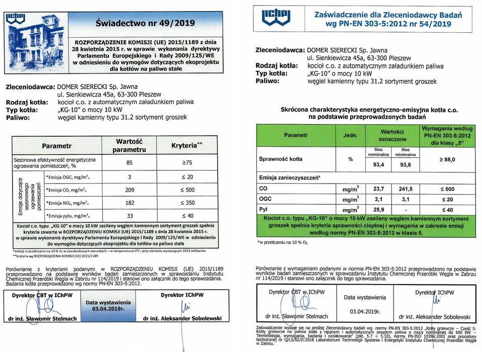 Kocioł 10kW 100m2 z podajnikiem na ekogroszek kotły piec 5klasa KG-ECO