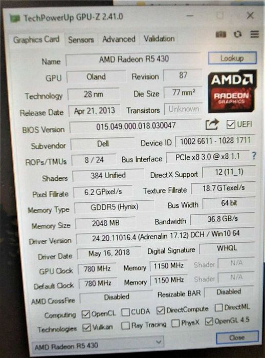 Быстрая видеокарта AMD R5 430 2GB 4GB Nvidia K2200 GDDR5 4K DX12