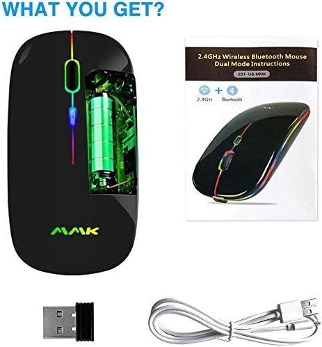Bezprzewodowa mysz Bluetooth, USB 2,4G, LED Slim Dual Mode