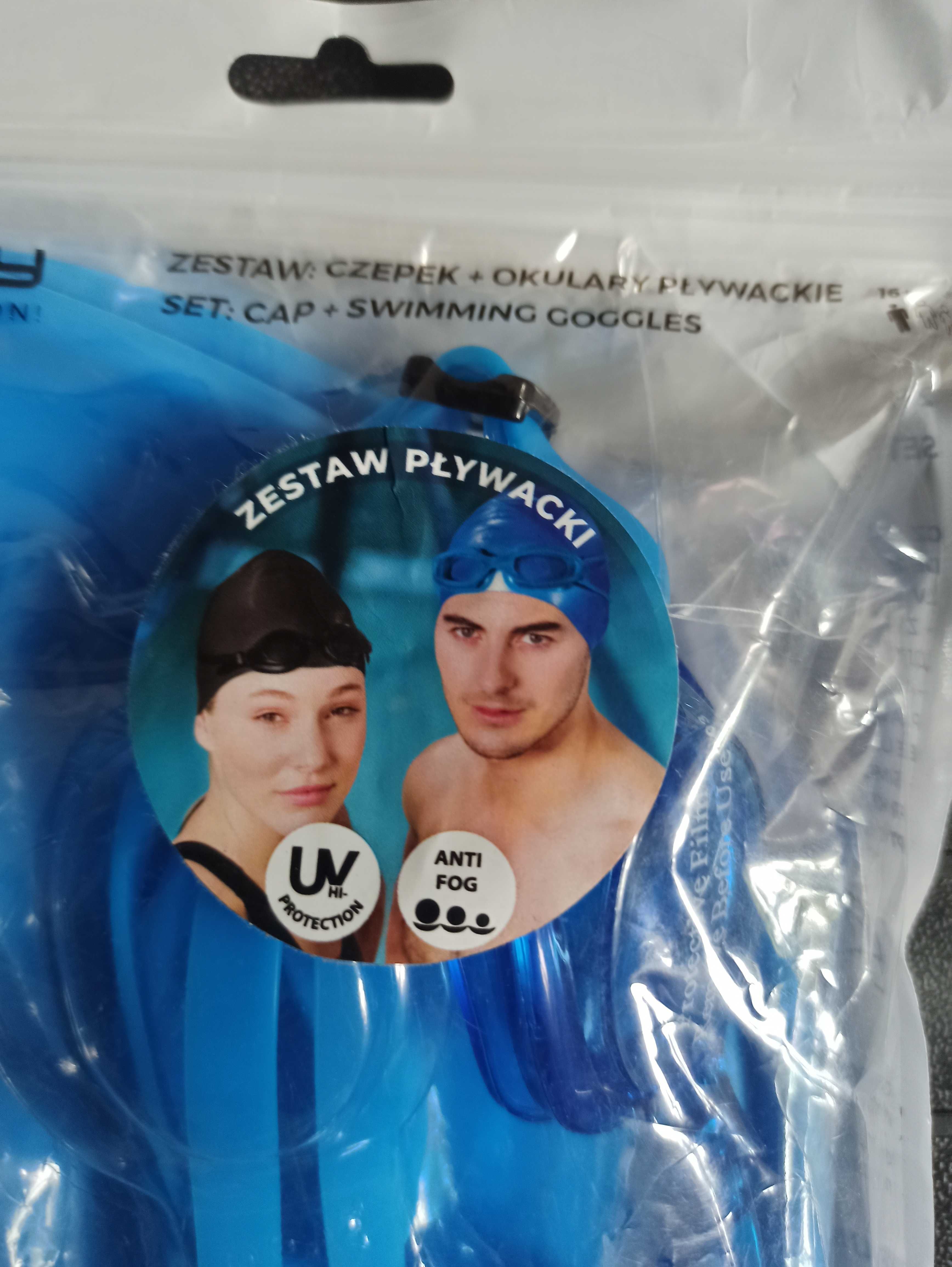 Zestaw pływacki czepek silikonowy  i okulary