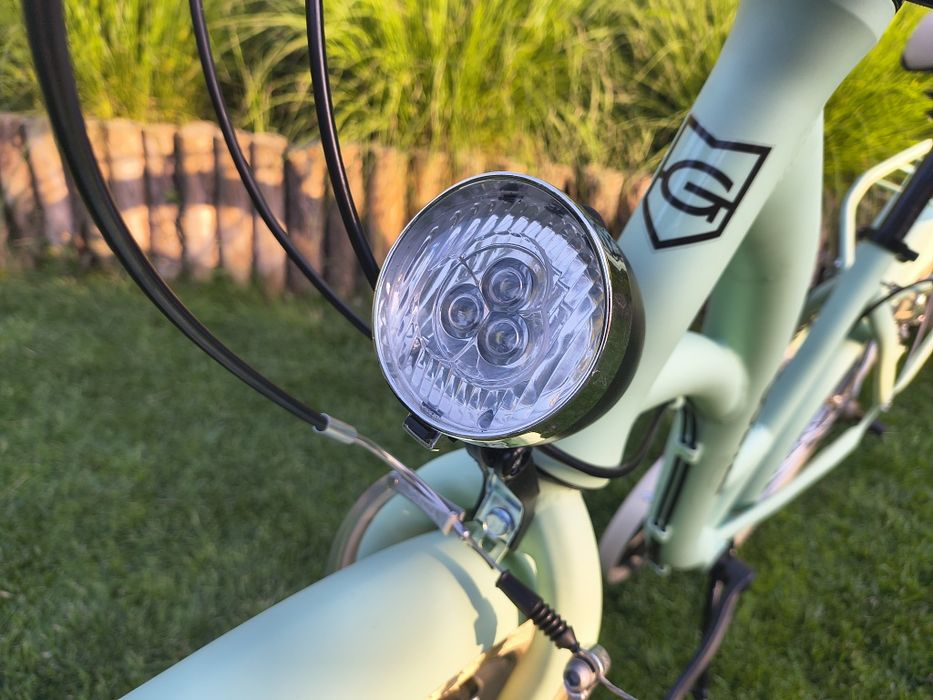 Śliczny Rower Miejski Goetze Mood 24 cale, przerzutki, kosz, miętowy