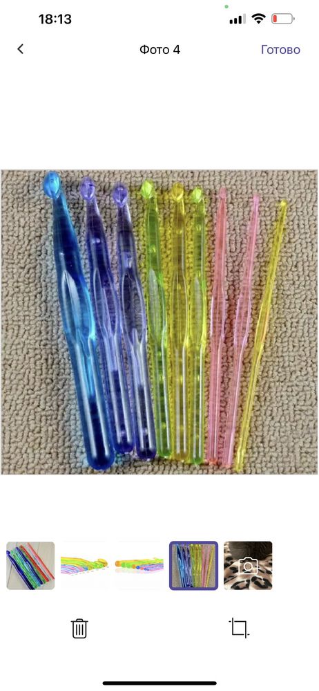 Пластиковые крючки для вязания 3-12 мм (комплект из 9 штук)