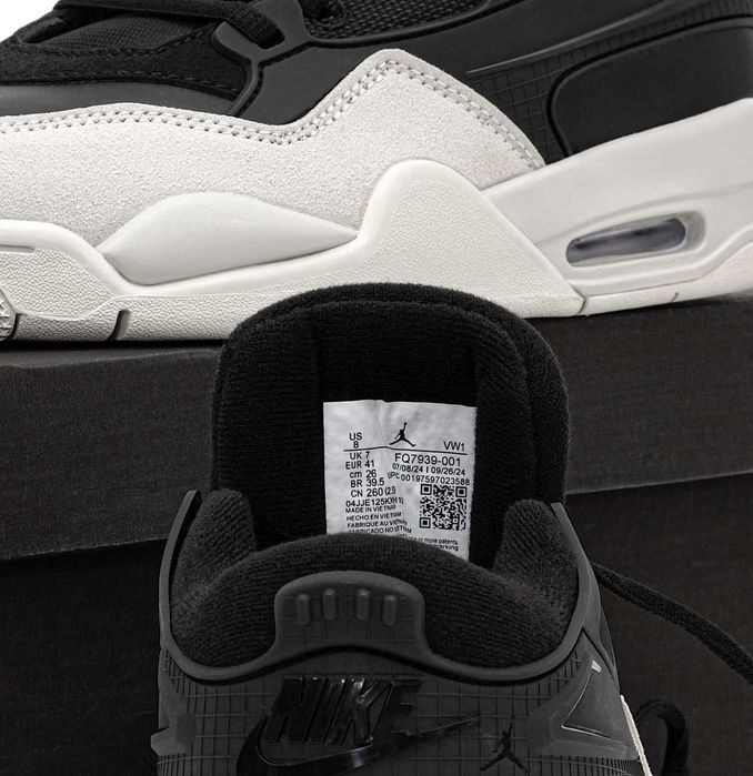 Мужские кроссовки Nike Air Jordan 4 RM Black/White. 40-45