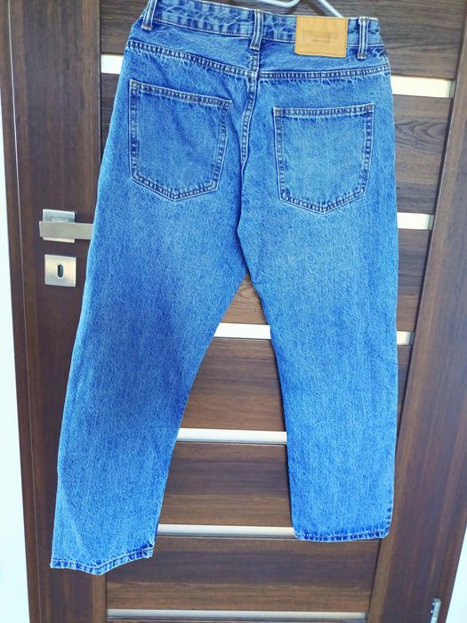 36 pull&bear Spodnie jeans super baggy niebieskie