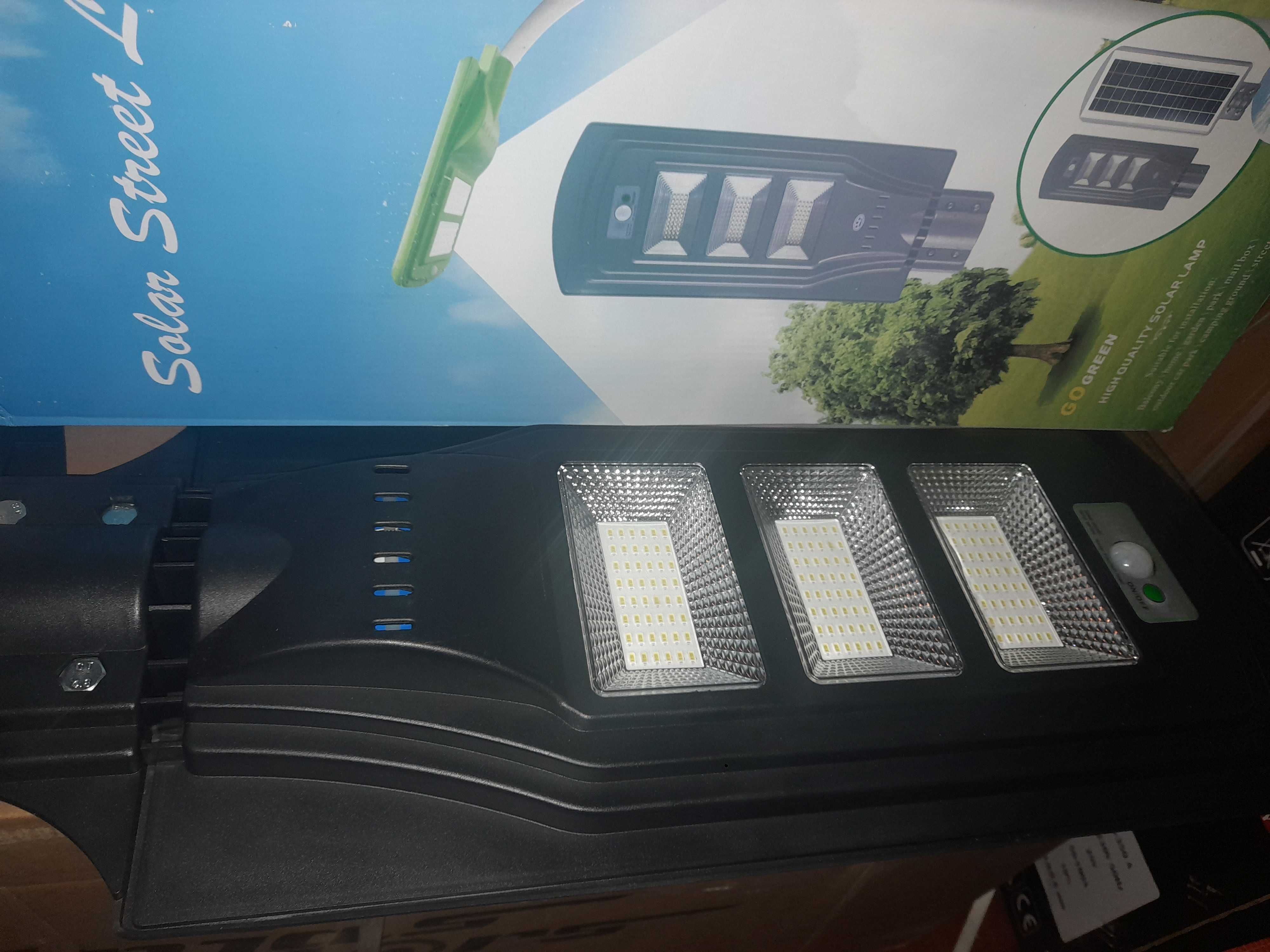 Painel solar com holofote Led e bateria