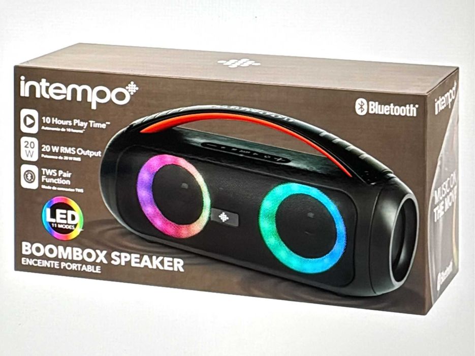 GŁOŚNIK przenośny INTEMPO 20 Watów BOOMBOX, nowy