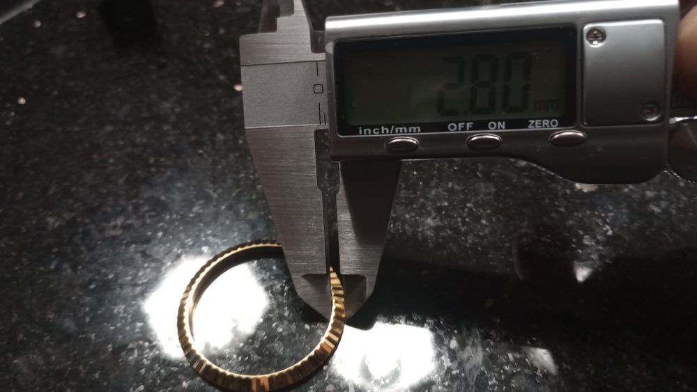 Złoty bezel ramka wkładka do zegarka Rolex Tudor zamiennik 36mm