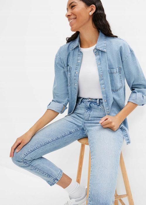 B.P.C spodnie jeansowe damskie rurki modne r.52