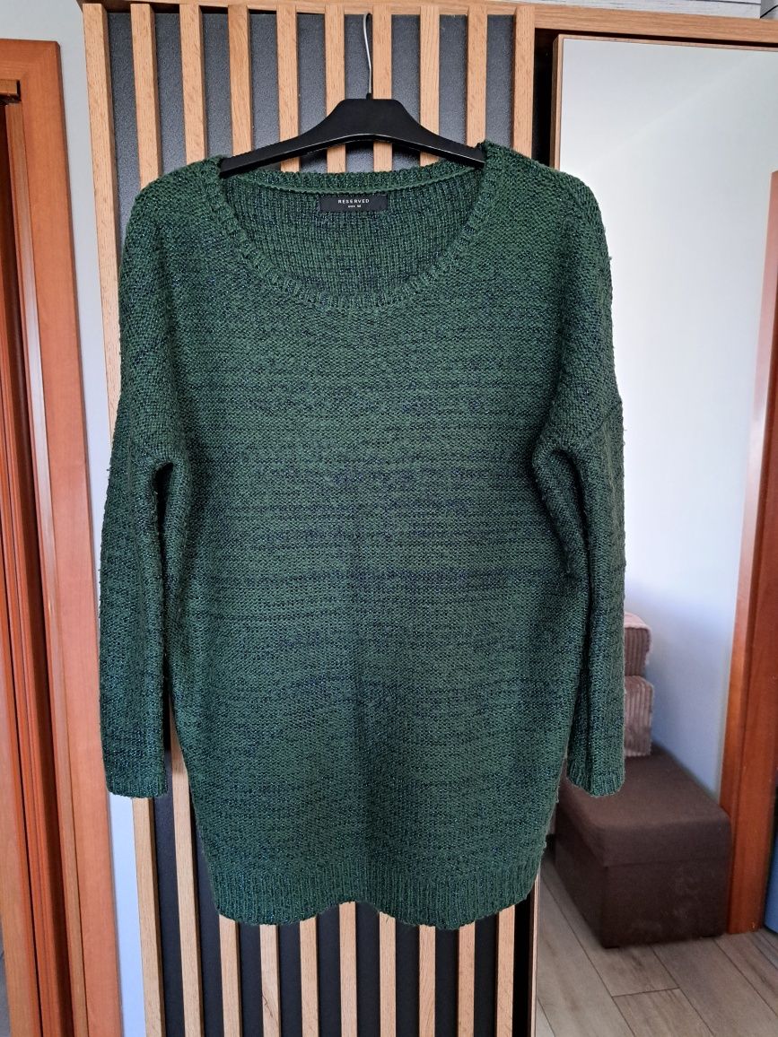 2 szt Sweter musztardowy i  butelkowa zieleń r.L XL  Reserved
