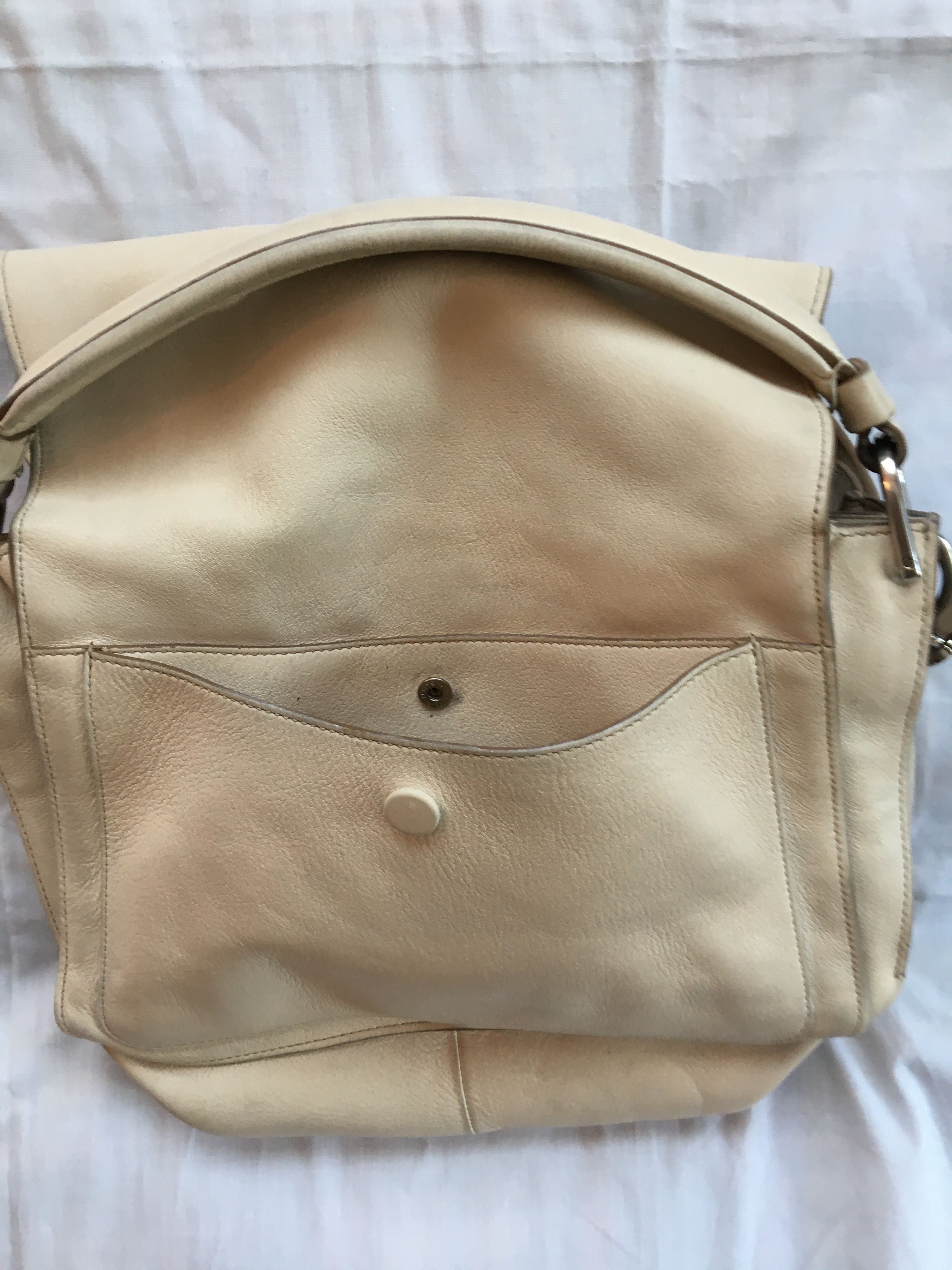 Tod’s, tods, torebka listonoszka , skóra naturalna, ecru