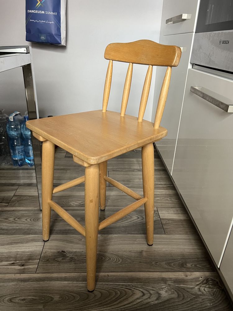 Krzesełko drewniane ki wysokie krzesło