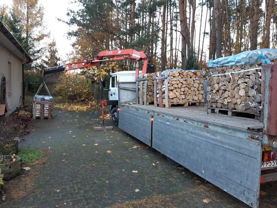 Drewno kominkowe Brzoza możliwa dostawa winda HDS na palecie