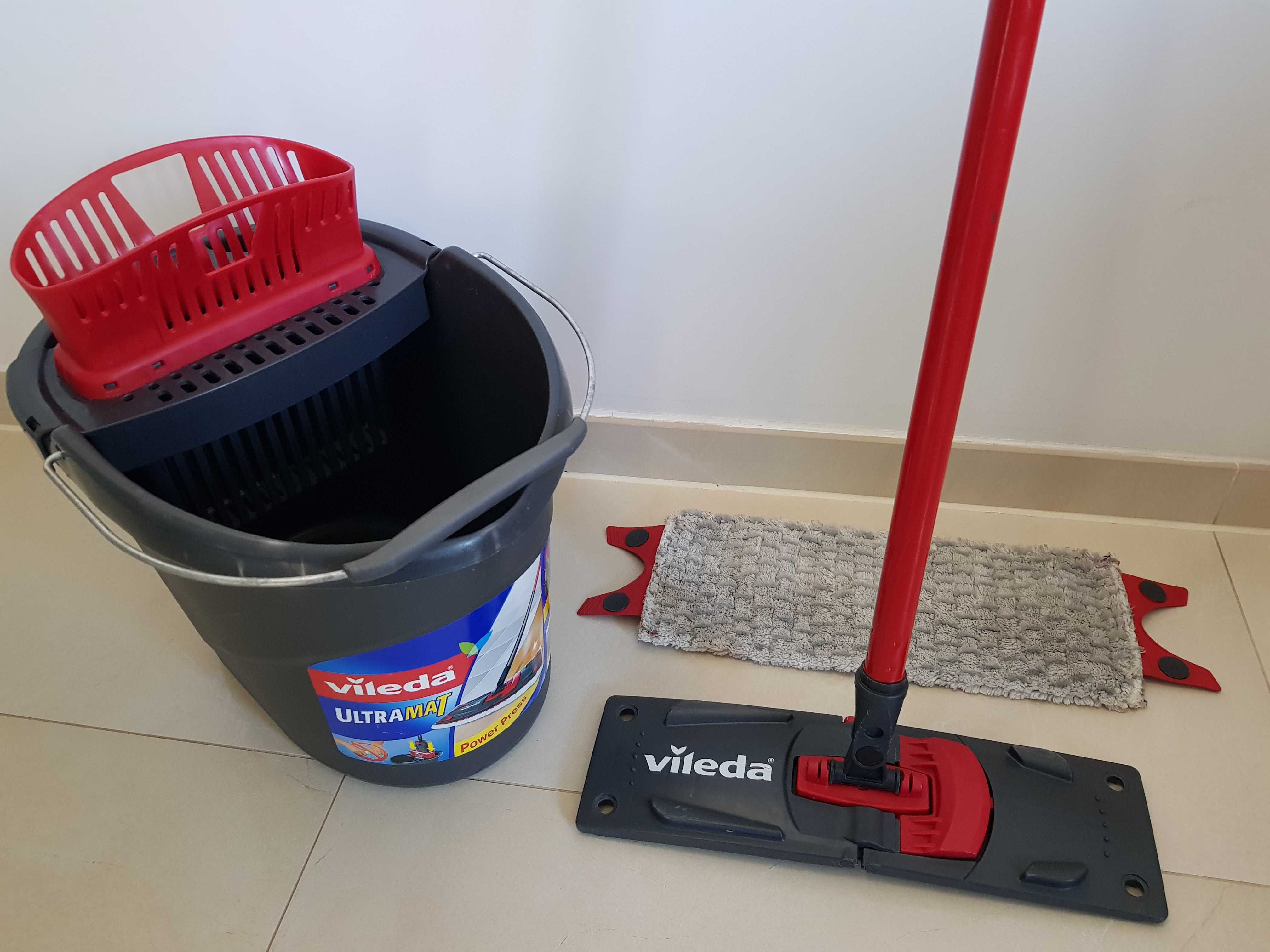 Mop płaski VILEDA UltraMax Box + wiadro + wyciskacz – stan idealny