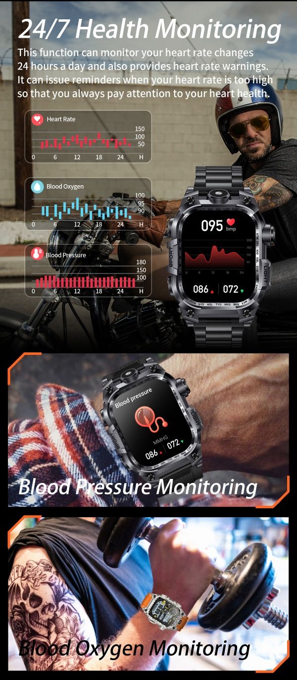 Акція! Тактичний годинник| Смарт часы| Smart Watch LIGE L121+подарунок