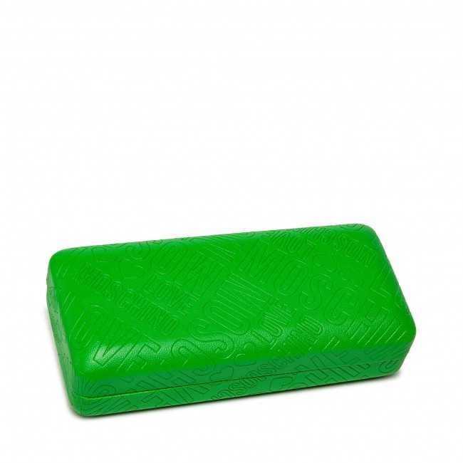Zielone etui futerał na okulary + szmatka MOSCHINO