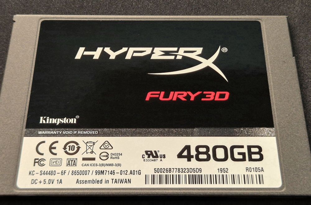 SSD на 480 Гб Kingston Hyper Fury 3D