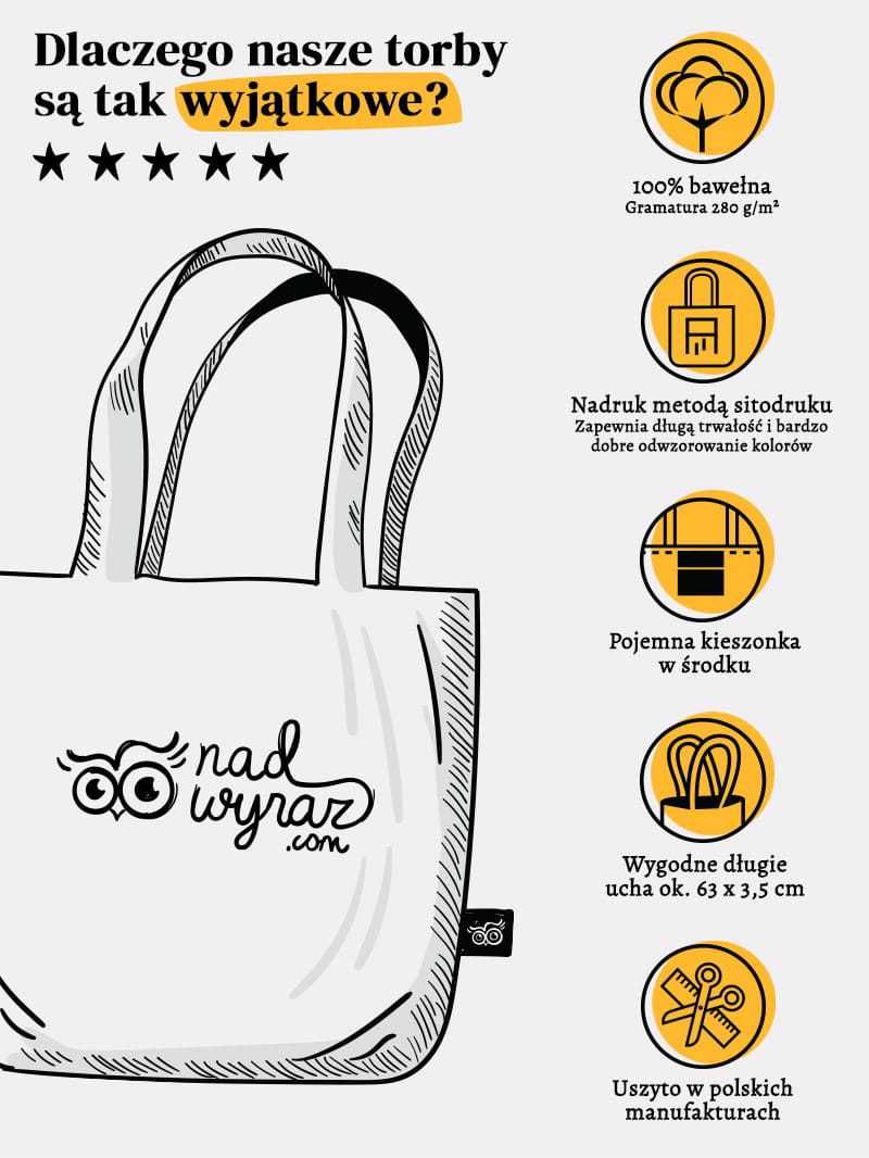 WZIĄĆ - torba bawełniana czarna NadWyraz.com