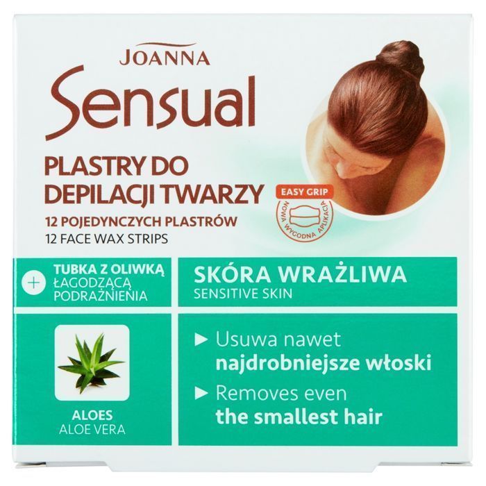 Plastry do depilacji twarzy Joanna Sensual z aloesem + oliwka 10ml