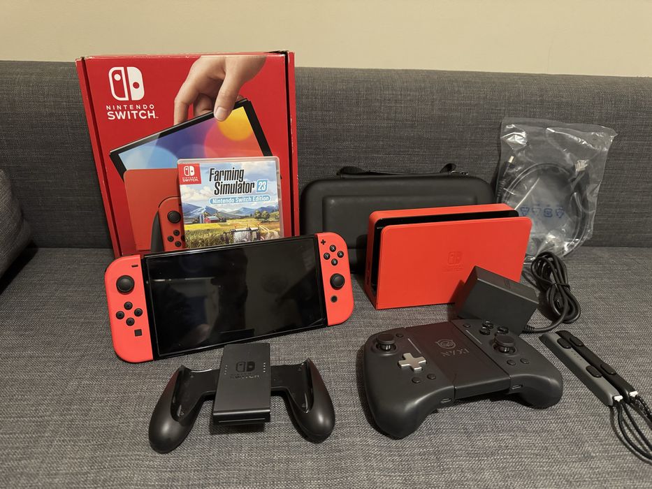 Nintendo switch OLED + 2 gry gwarancja  MEGA ZESTAW