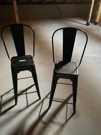 Hokery krzesła metalowe czarne