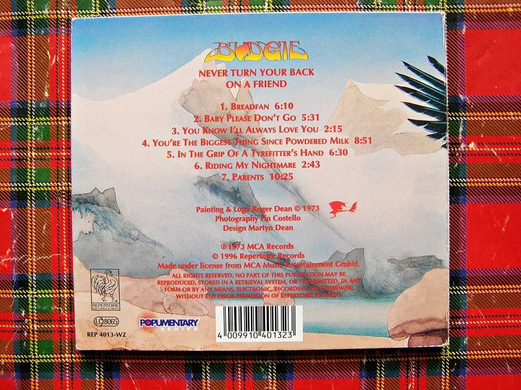 Budgie-Never Turn Your Back on a Friend CD Digipack Repertoire EXC +