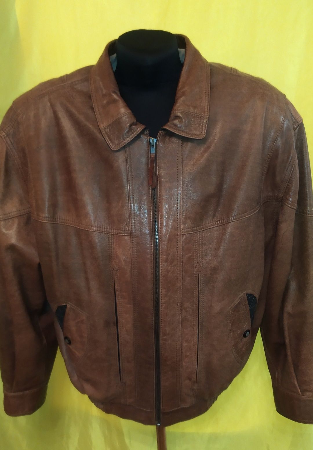 Куртка кожа лайка Германия, бомбер демисезонный, р. XXL, 52-54-56
