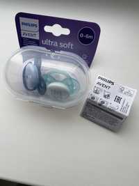 Пустушки philips avent ultra soft для хлопчиків 0-6 міс 2 шт.